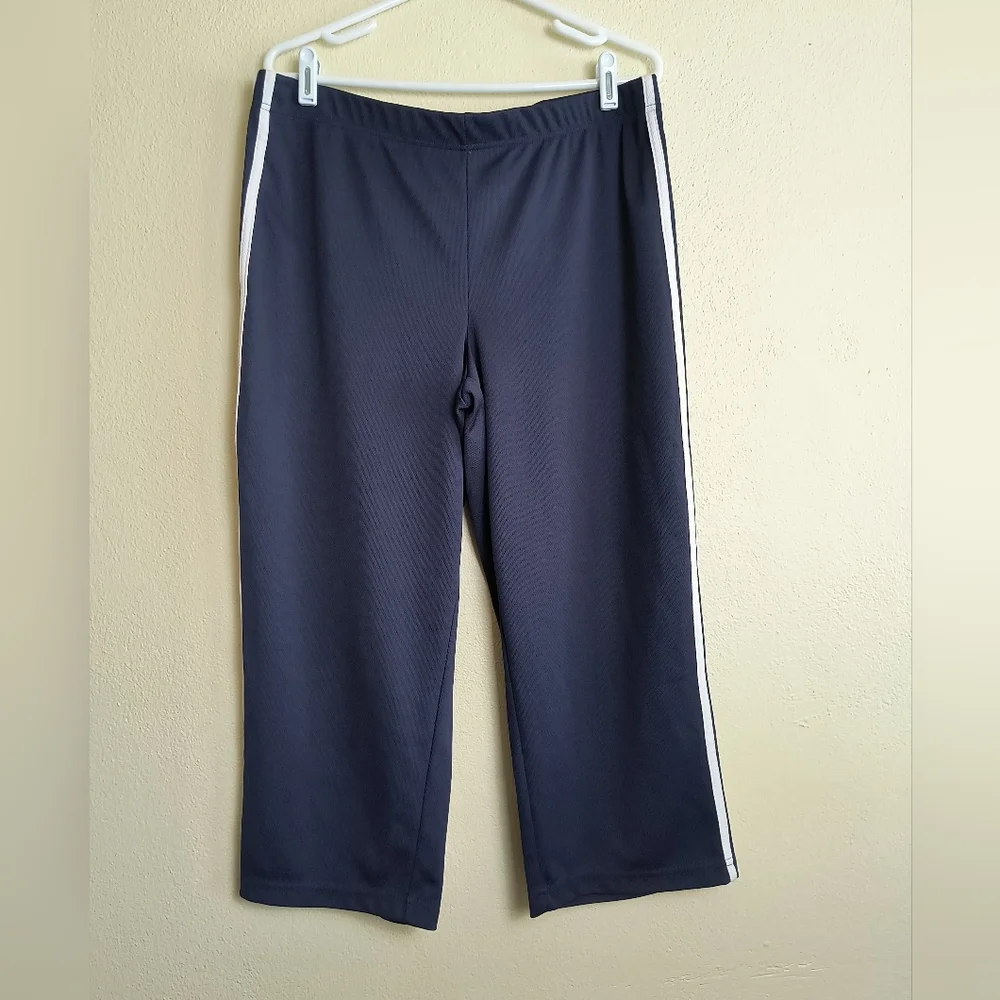 Pro Spirit Vintage L Navy Track Pants with White Stripes Drawstring